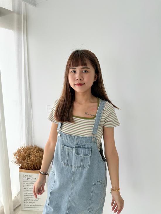 經典不敗~減齡牛仔吊帶裙