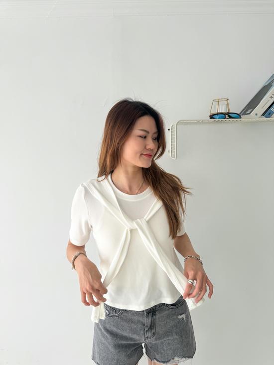 假兩件披肩上衣