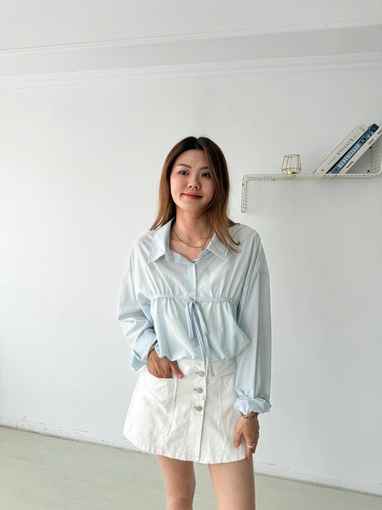 前綁帶造型襯衫