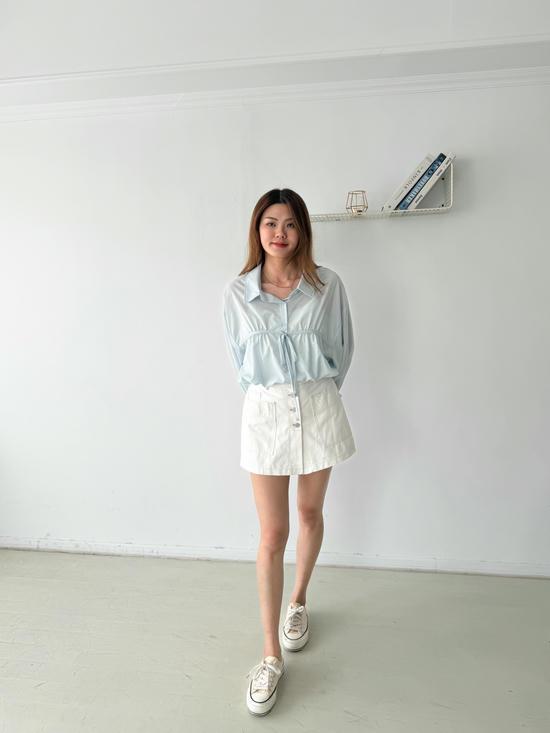 前綁帶造型襯衫