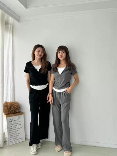 軟糯舒服假兩件休閒套裝