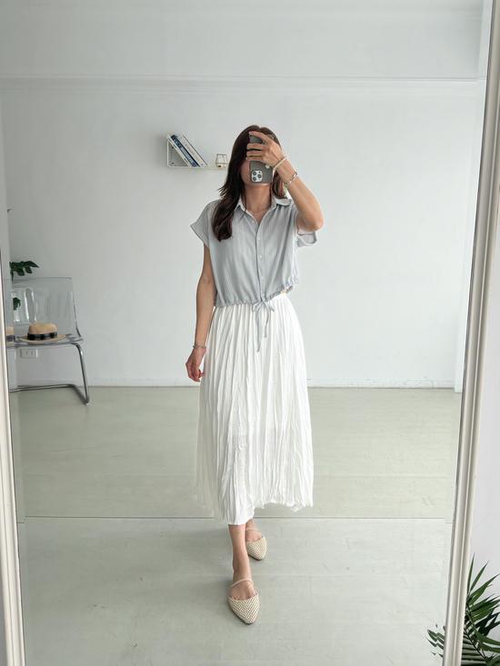 仙女系下綁帶襯衫