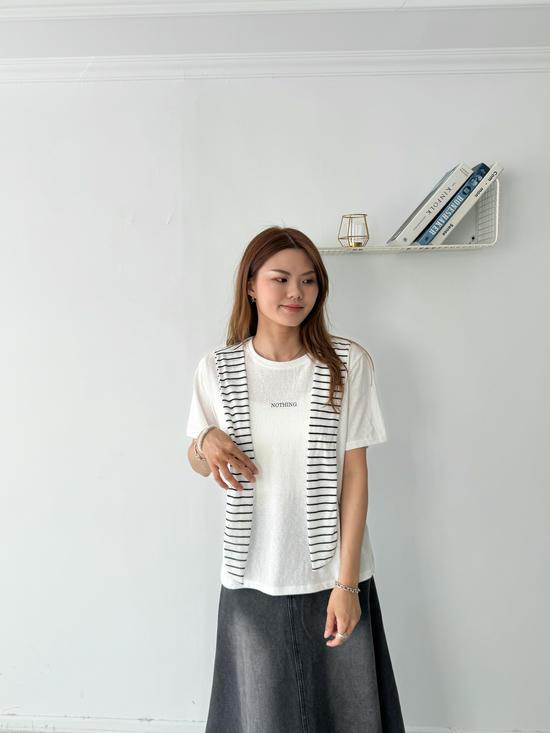 冰絲棉披肩字母Tee