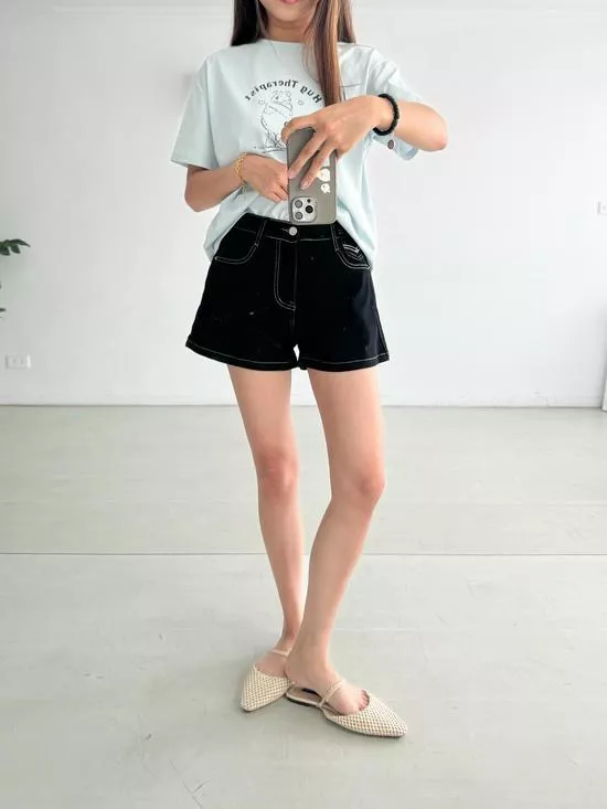 高彈力明線A字短褲