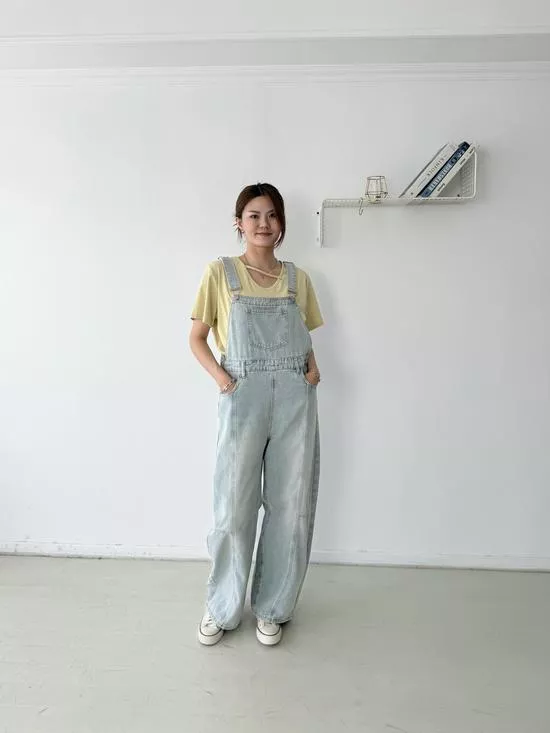 Lazy Fit·繭型牛仔吊帶