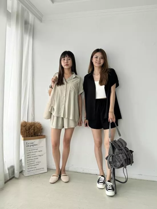 懶人神隊友~襯衫+短褲套組