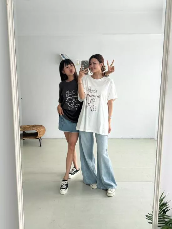 韓系花花涼感大Tee
