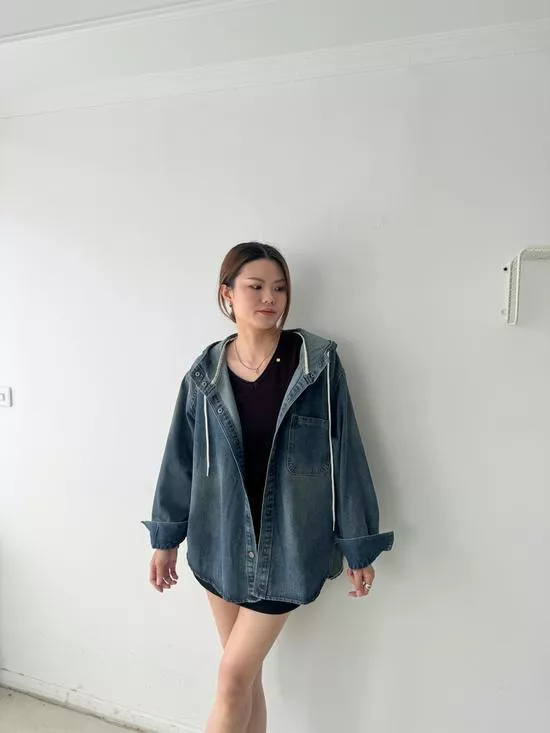 店長推薦~連帽高磅牛仔外套