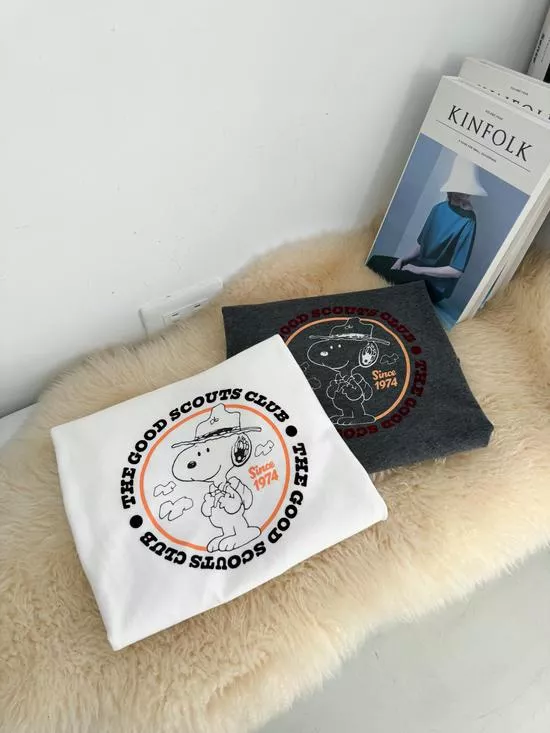 手繪史努比磨毛TEE