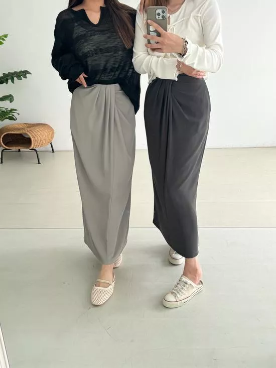 前造型開衩長裙