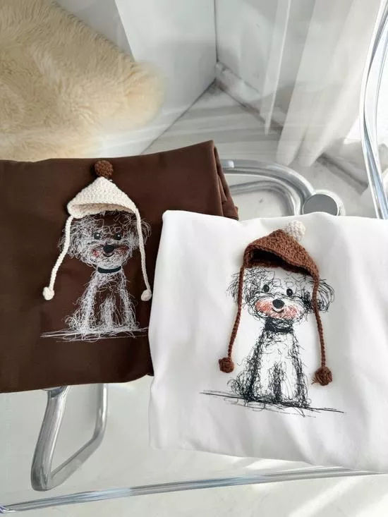 爆炸可愛!!!立體毛帽狗狗Tee