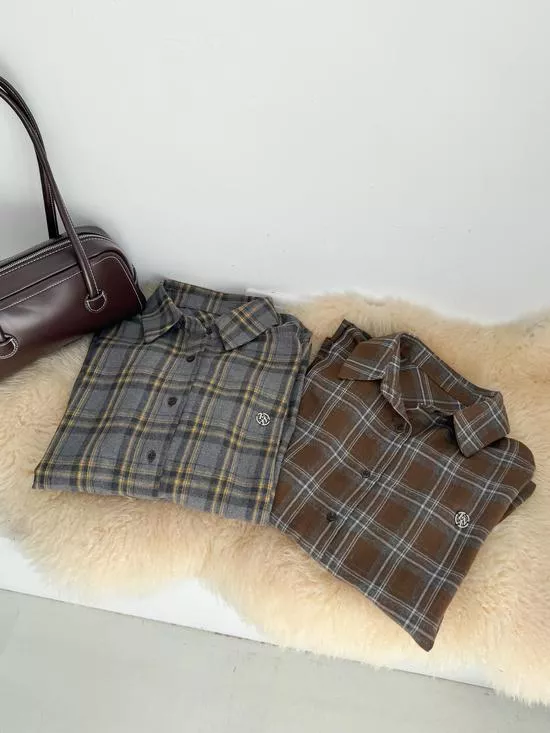 滿滿高級感~磨毛格紋襯衫