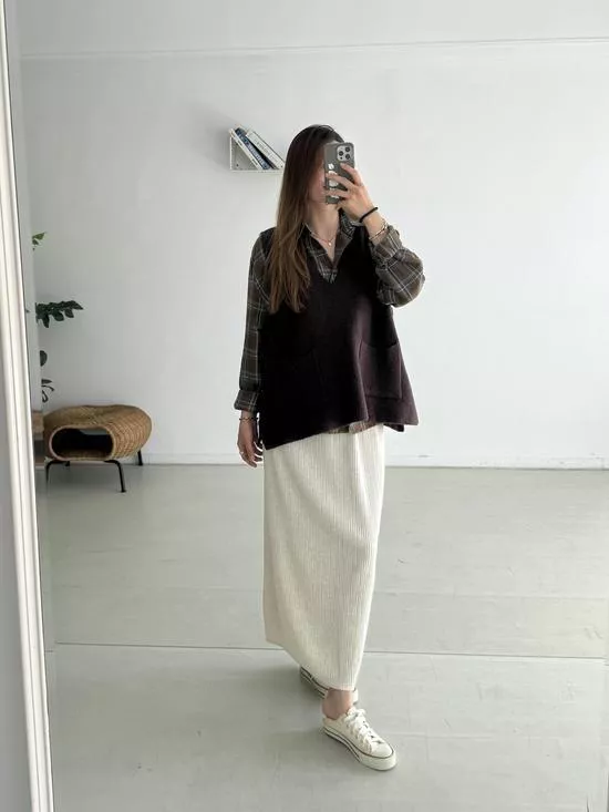 雙口袋側排釦背心