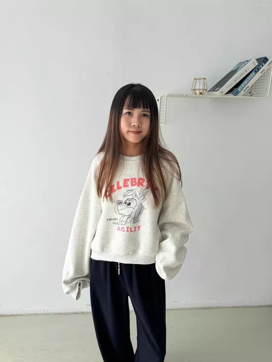 吐舌小狗短版大學Tee