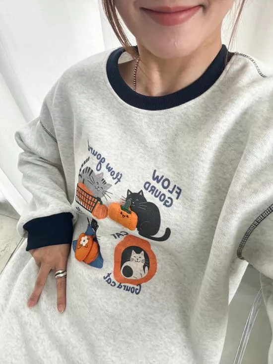 立體南瓜寬鬆大學Tee