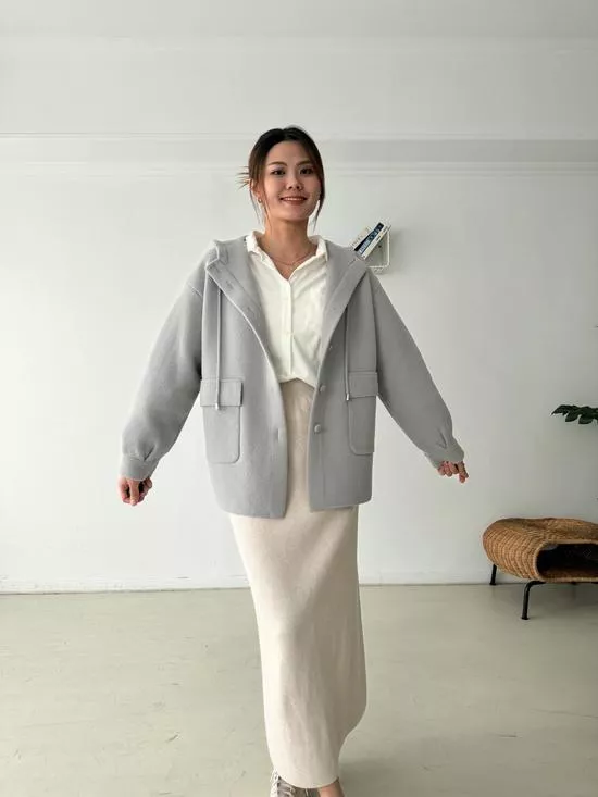 必買!!!水貂毛連帽大衣