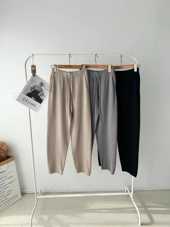 客人包色款~抽繩針織小腳褲