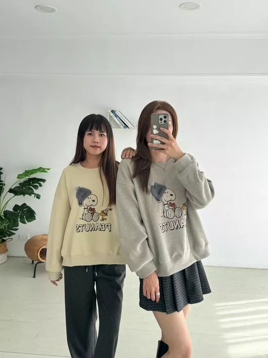 高質感毛帽史努比上衣