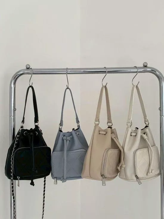 菱格造型小水桶包