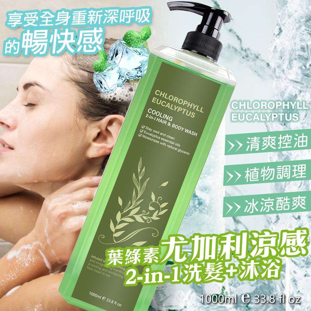 MIT台灣製 葉綠素尤加利涼感洗髮+沐浴二合一 洗髮沐浴露1000ML