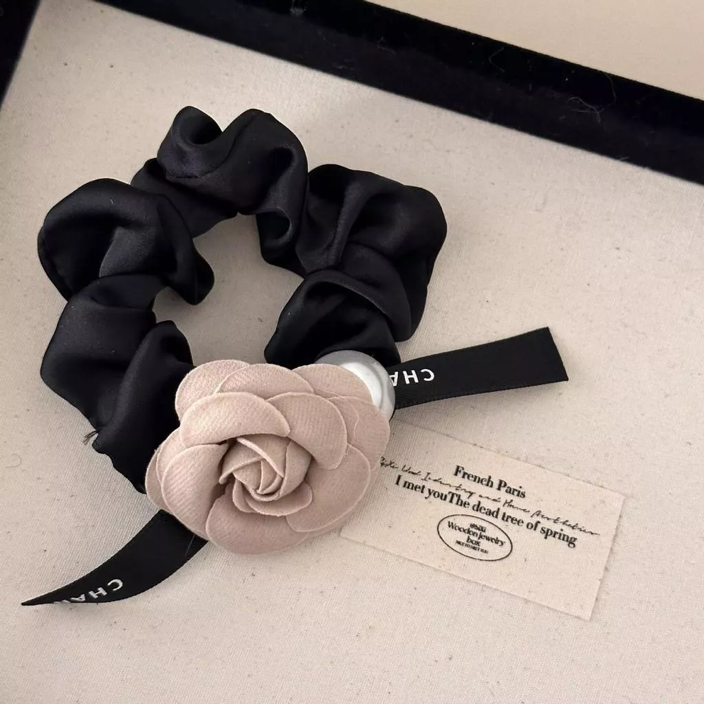 山茶花大腸髮圈 小香風大腸髮圈 法式髮圈 浪漫風髮圈 FA068