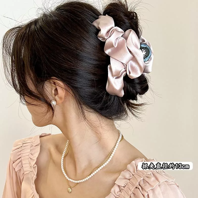 法飾絲絨鯊魚夾 浪漫大抓夾 新款皺褶盼髮夾 FA075