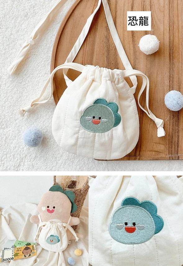 『預購』B14 兒童可愛刺繡抽繩小包包