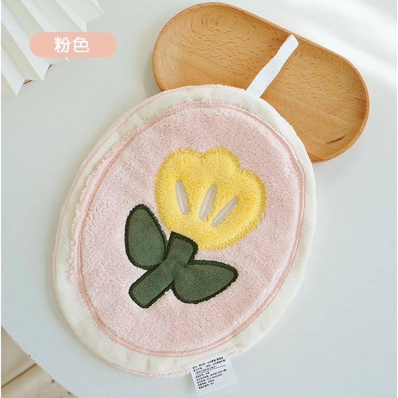 【預購】B16 刺繡花朵珊瑚絨擦手巾