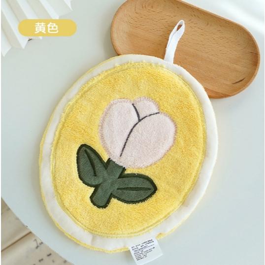 【預購】B16 刺繡花朵珊瑚絨擦手巾