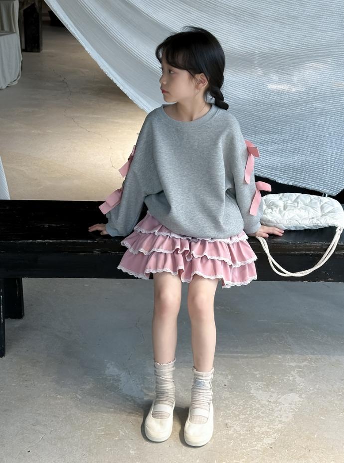 『預購』A199 中大童甜美滾邊蛋糕短裙