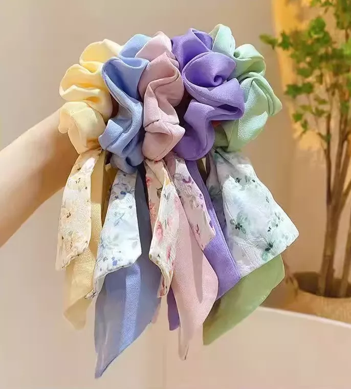 『現貨』W004 碎花蝴蝶結髮圈