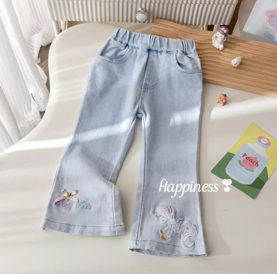 『預購』A045 中小童彩虹獨角獸牛仔褲