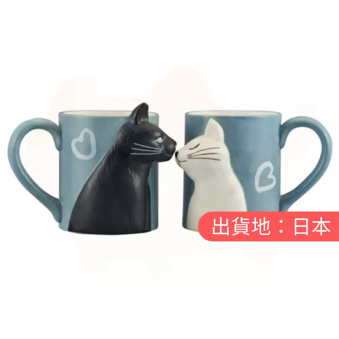 黑白貓之吻對杯