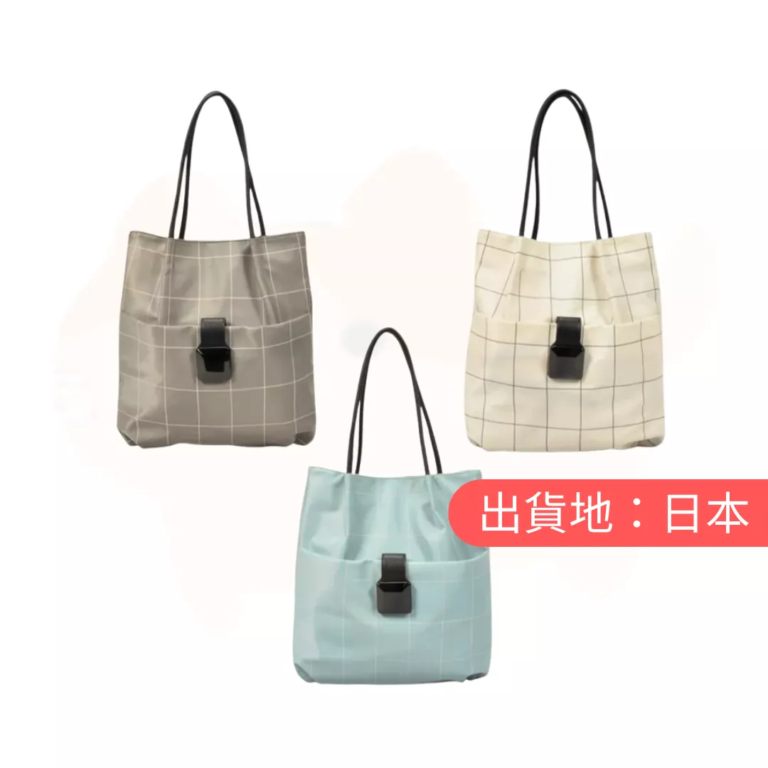 黑色方形格紋圖案手提包
