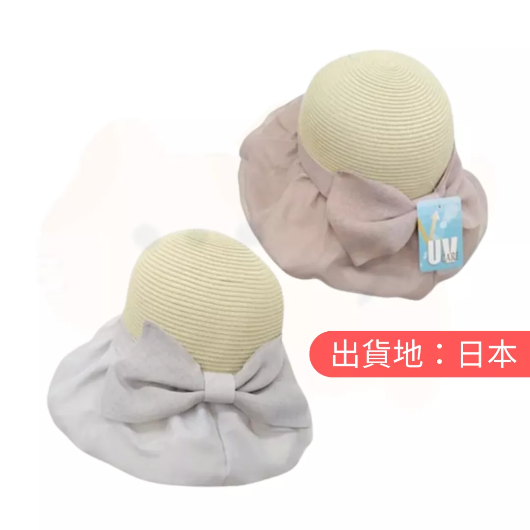 雪紡蝶蝶結防曬帽