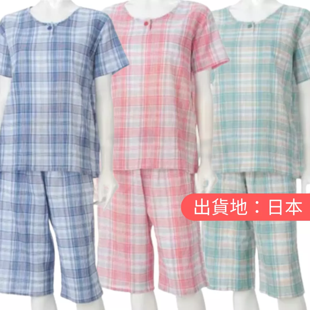 格紋短袖睡衣套裝