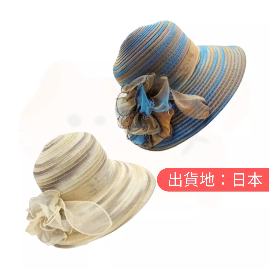 花卉圖案編織水手帽