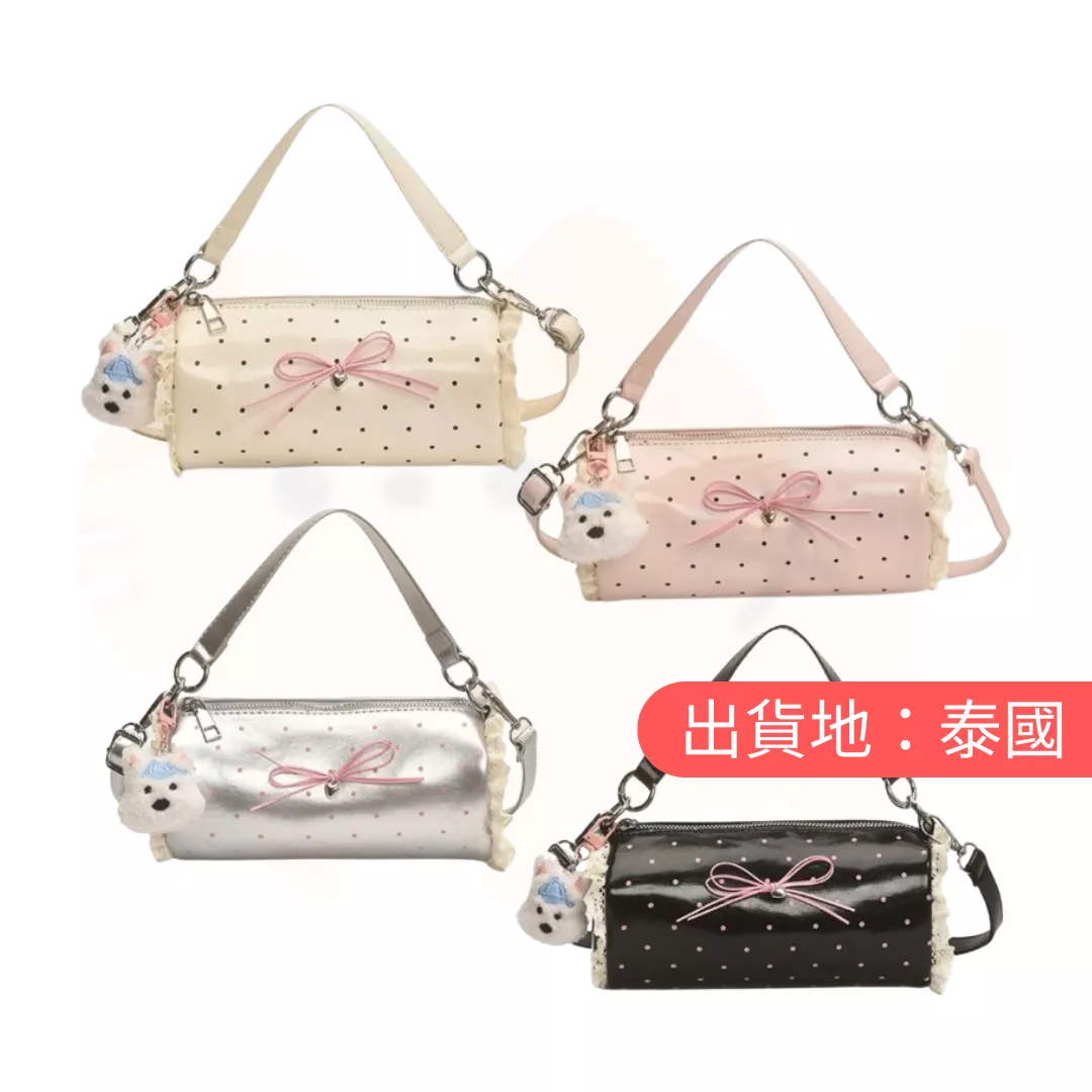 時尚圓點可愛蕾絲單肩/手提包