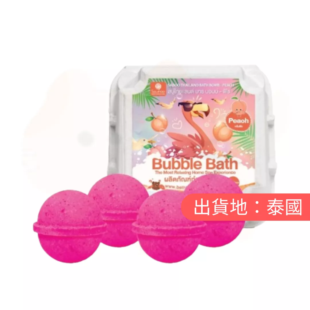 SABOO。桃子香味沐浴球 4 入