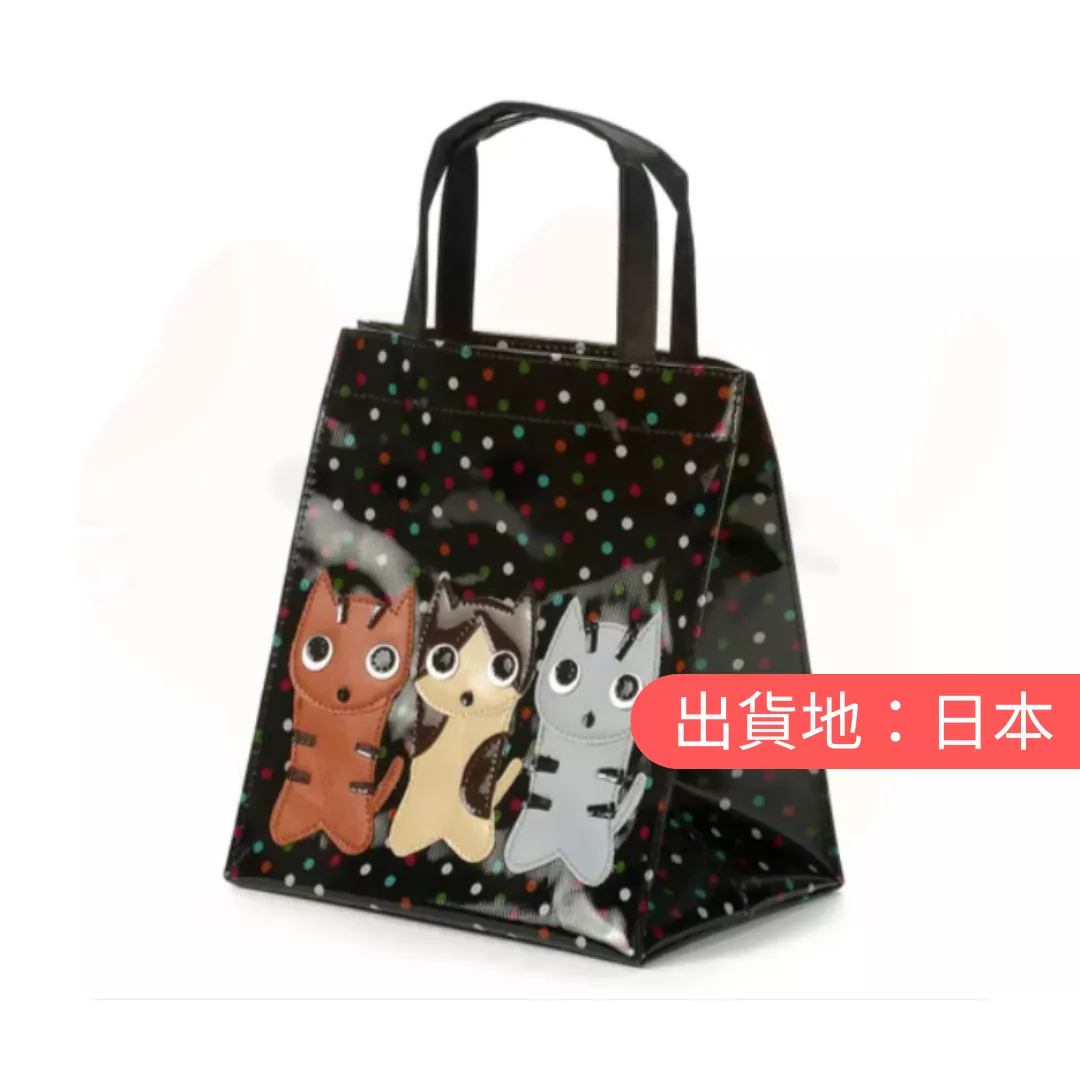 三隻貓彩色圓點側包