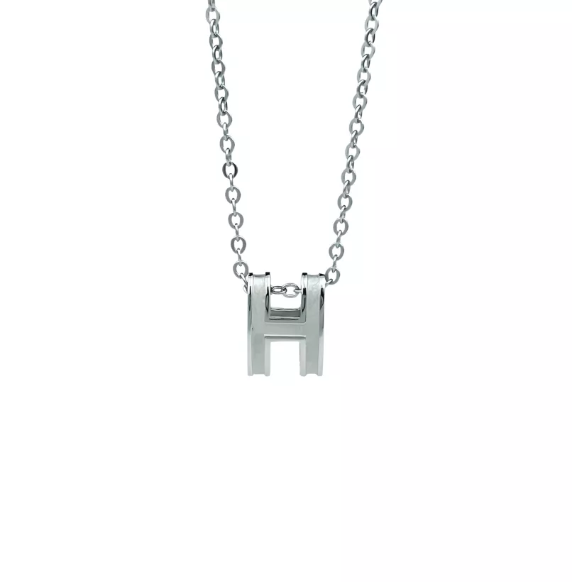 Pt950鉑金H精品吊墜 免運 贈鈦鋼鍊