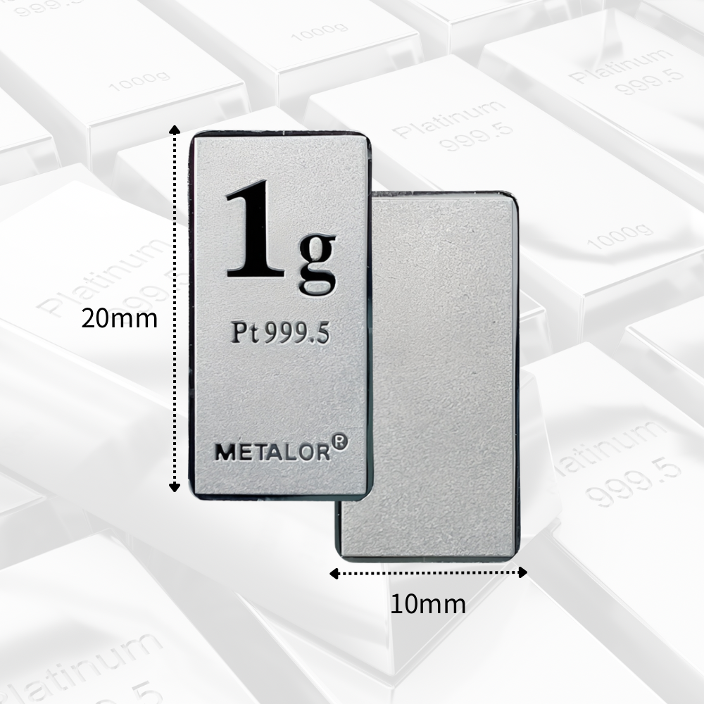 【世紀白金】瑞士Metalor Pt999.5 鉑金條塊1g