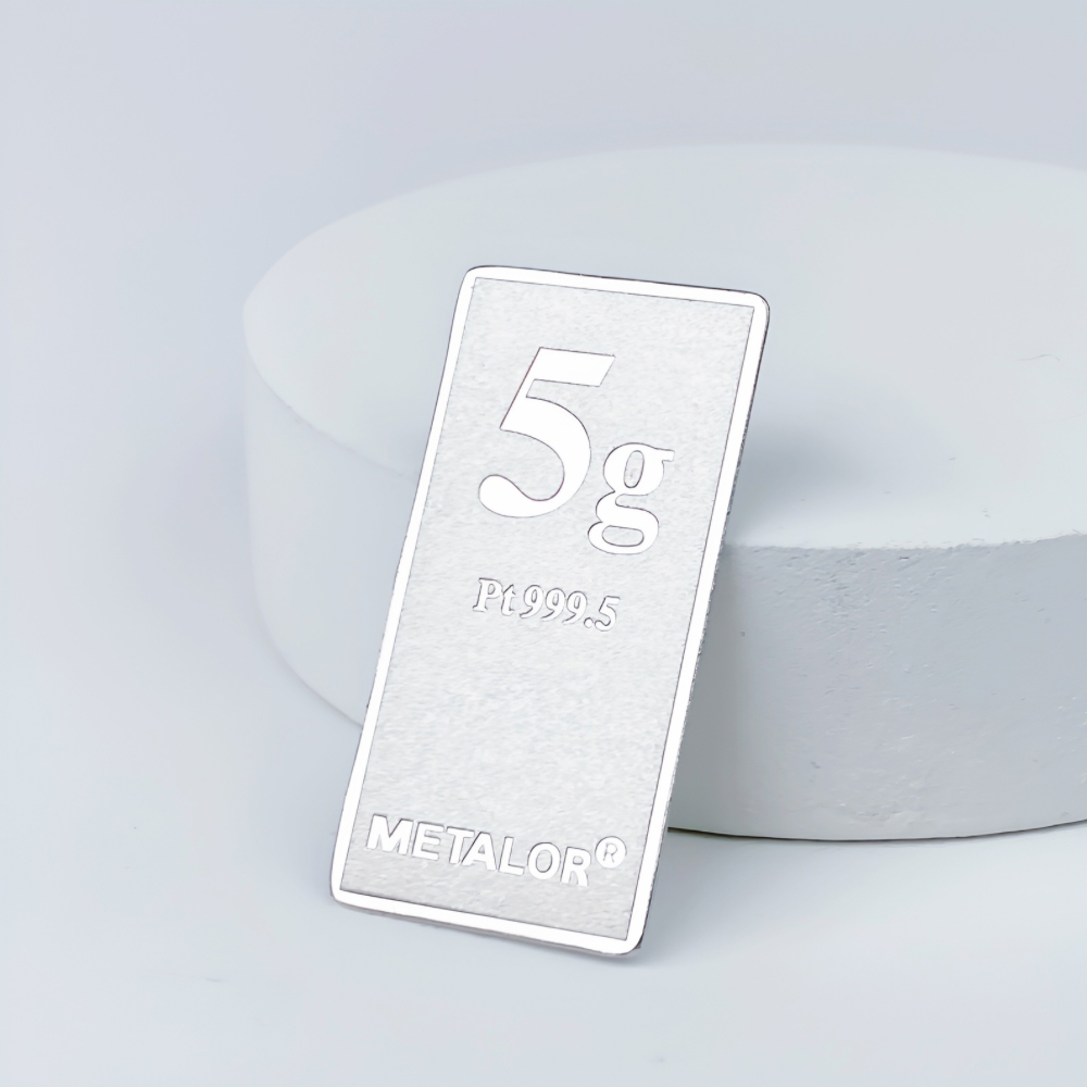 【世紀白金 】瑞士Metalor Pt999.5 鉑金條塊5g