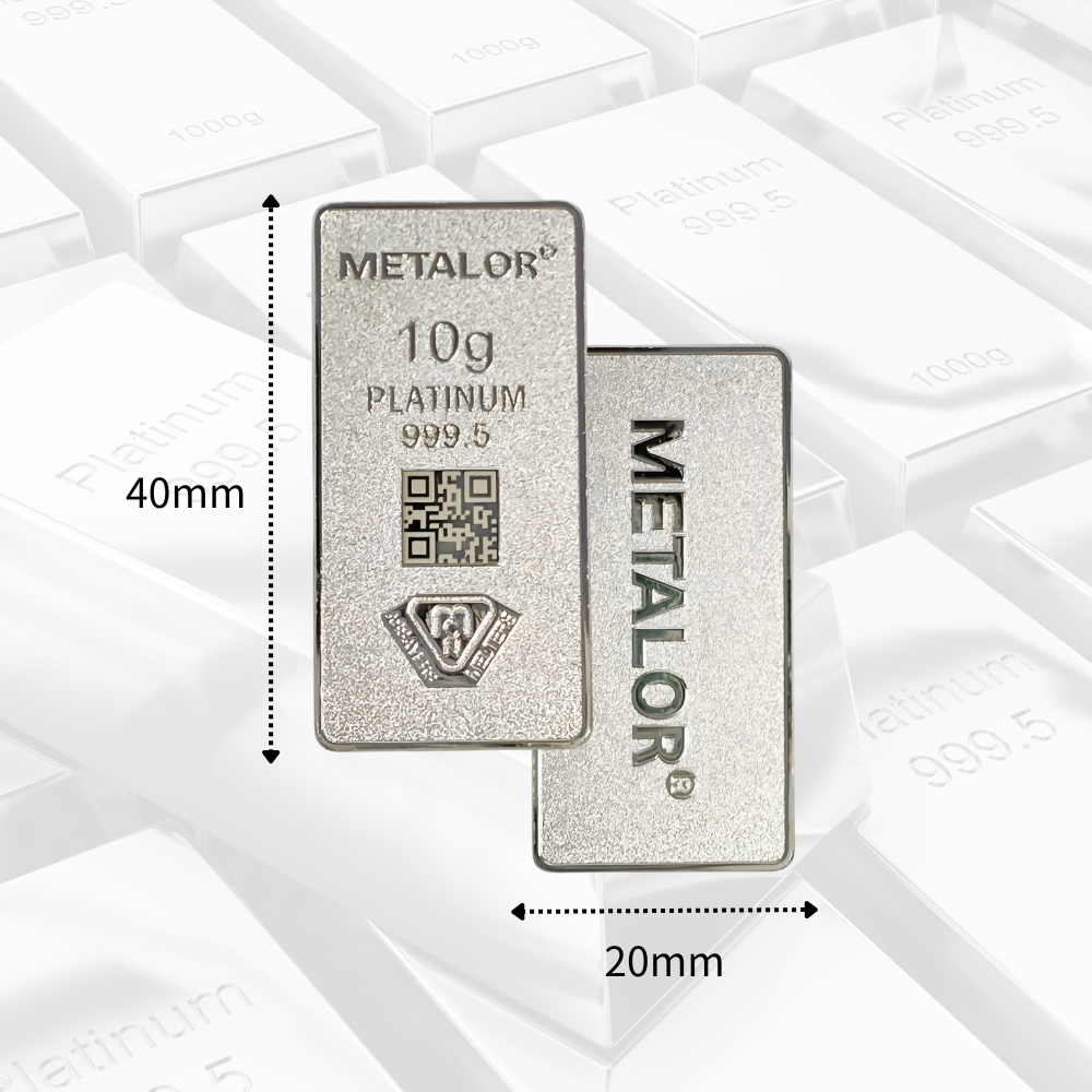 【世紀白金 】瑞士Metalor Pt999.5 鉑金條塊10g