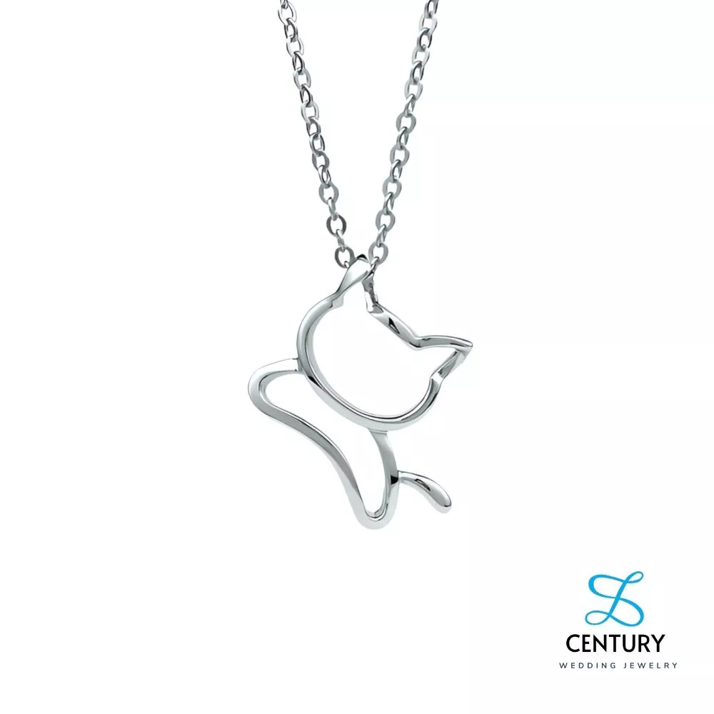 可愛喵咪 白金吊墜  PT950 鉑金吊墜 贈送鈦鋼鍊