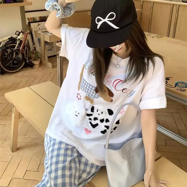 超萌小狗出動୨୧夏日休閒寬鬆上衣
