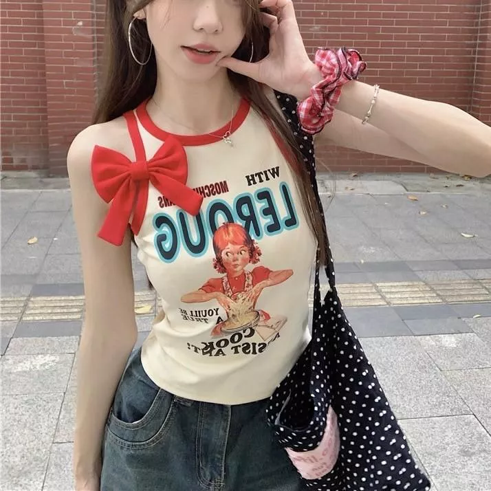 甜甜蝴蝶結微辣無袖上衣