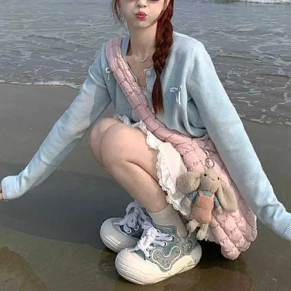 雲朵芭蕾風舞動蝴蝶結三件套