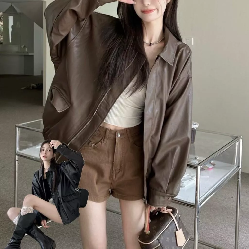 復古美式秋季皮款外套