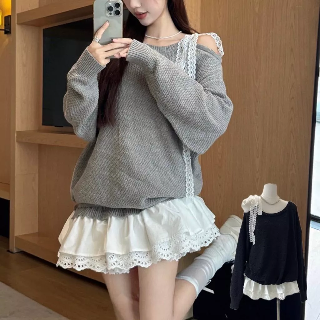 韓國歐睨的假兩件日常穿搭套裝1+1ꜱᴇᴛ
